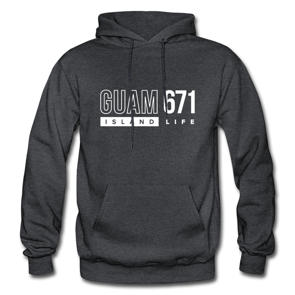 Guam 671 Adult Pullover Hoodie - charcoal gray