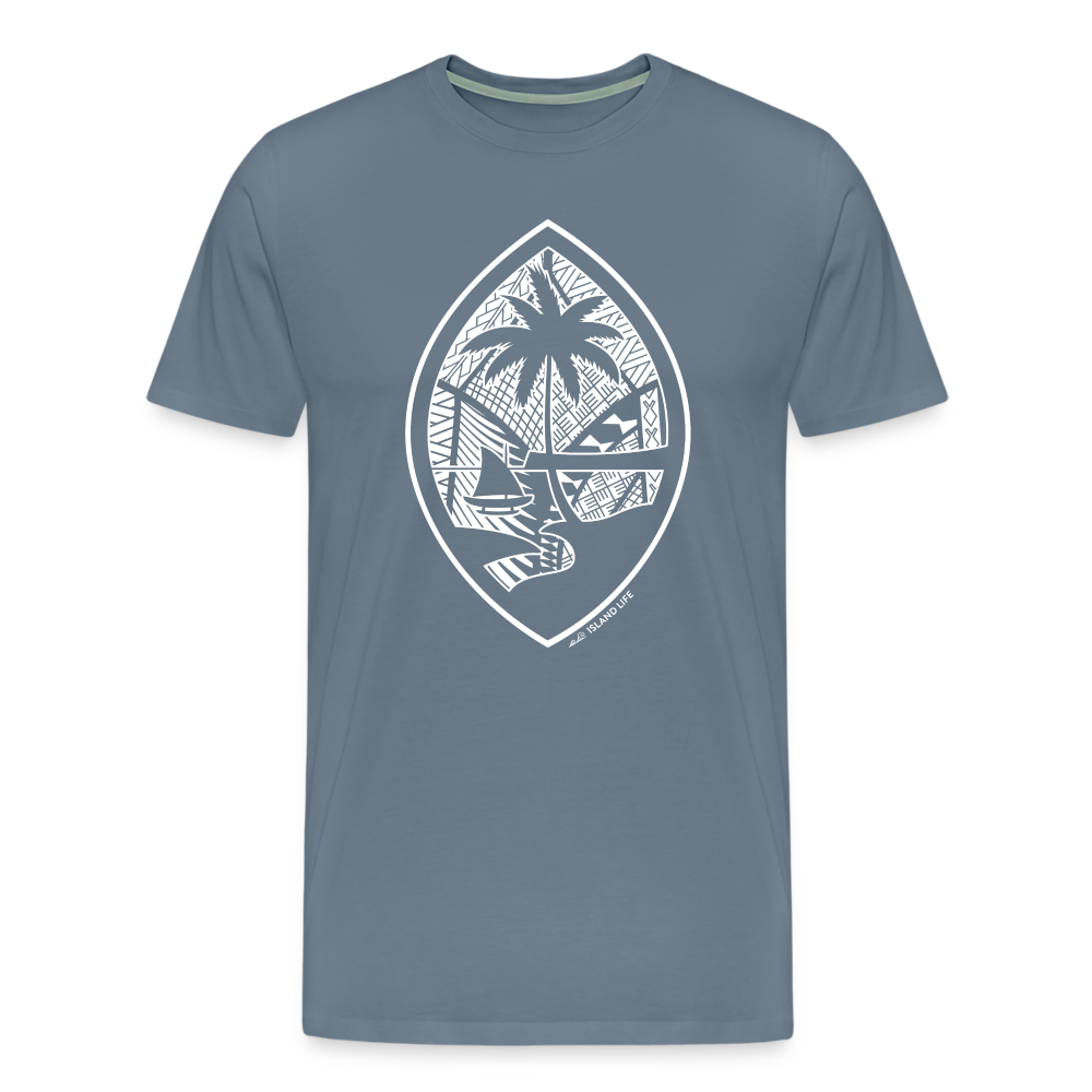 Tribal Guam Seal Men's Premium T-Shirt - steel blue