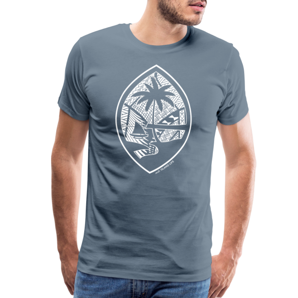 Tribal Guam Seal Men's Premium T-Shirt - steel blue