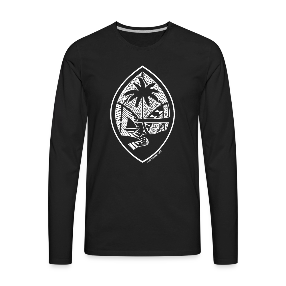 Tribal Guam Seal Men's Premium Long Sleeve T-Shirt - black