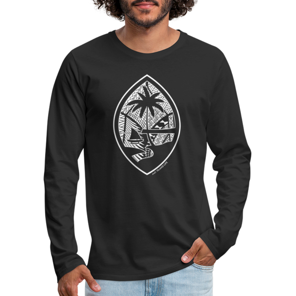 Tribal Guam Seal Men's Premium Long Sleeve T-Shirt - black