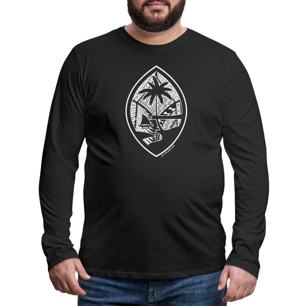 Tribal Guam Seal Men's Premium Long Sleeve T-Shirt - black