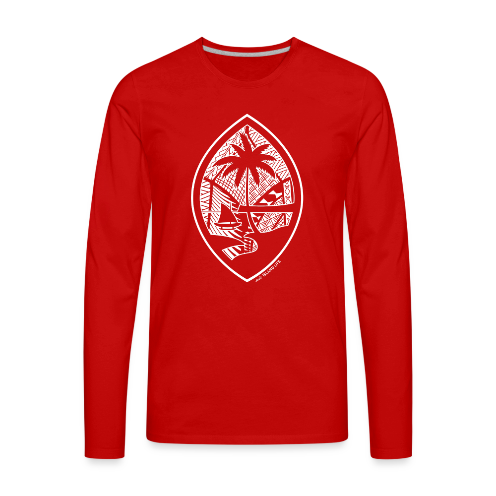 Tribal Guam Seal Men's Premium Long Sleeve T-Shirt - red