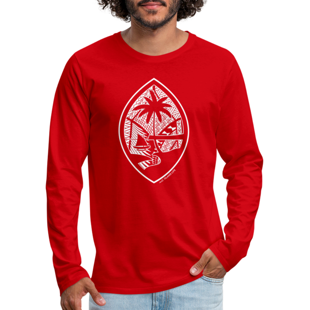 Tribal Guam Seal Men's Premium Long Sleeve T-Shirt - red