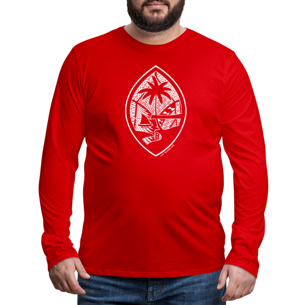 Tribal Guam Seal Men's Premium Long Sleeve T-Shirt - red