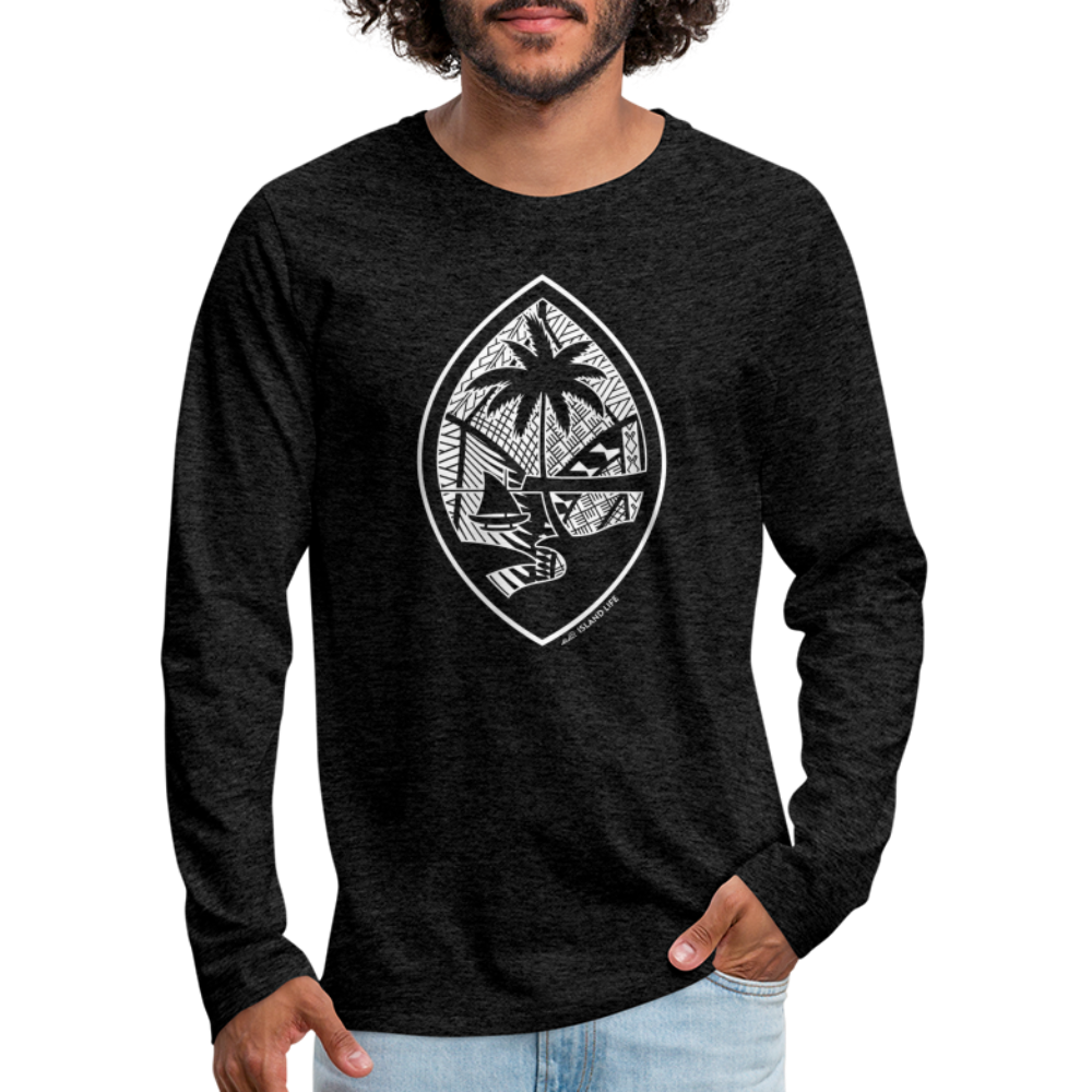 Tribal Guam Seal Men's Premium Long Sleeve T-Shirt - charcoal grey