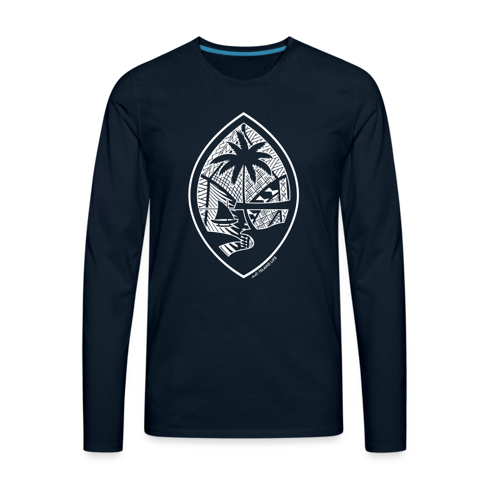 Tribal Guam Seal Men's Premium Long Sleeve T-Shirt - deep navy