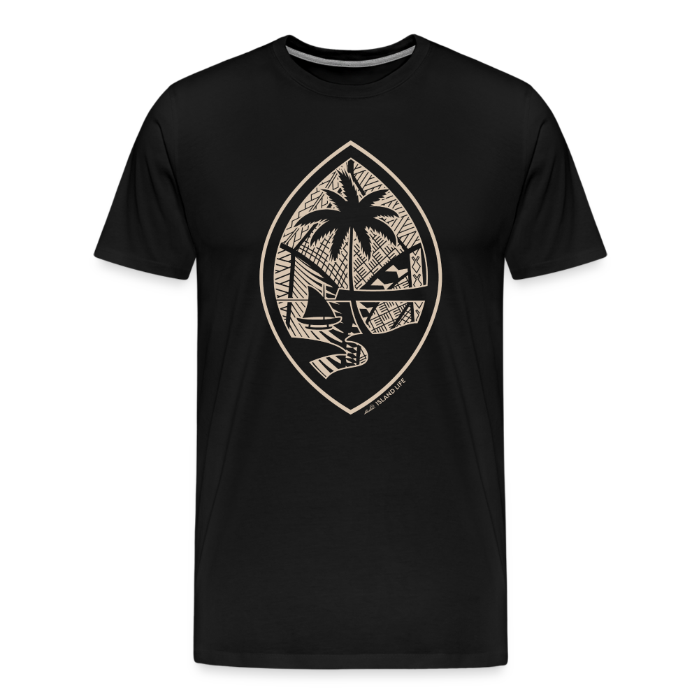 Tribal Tan Guam Seal Men's Premium T-Shirt - black