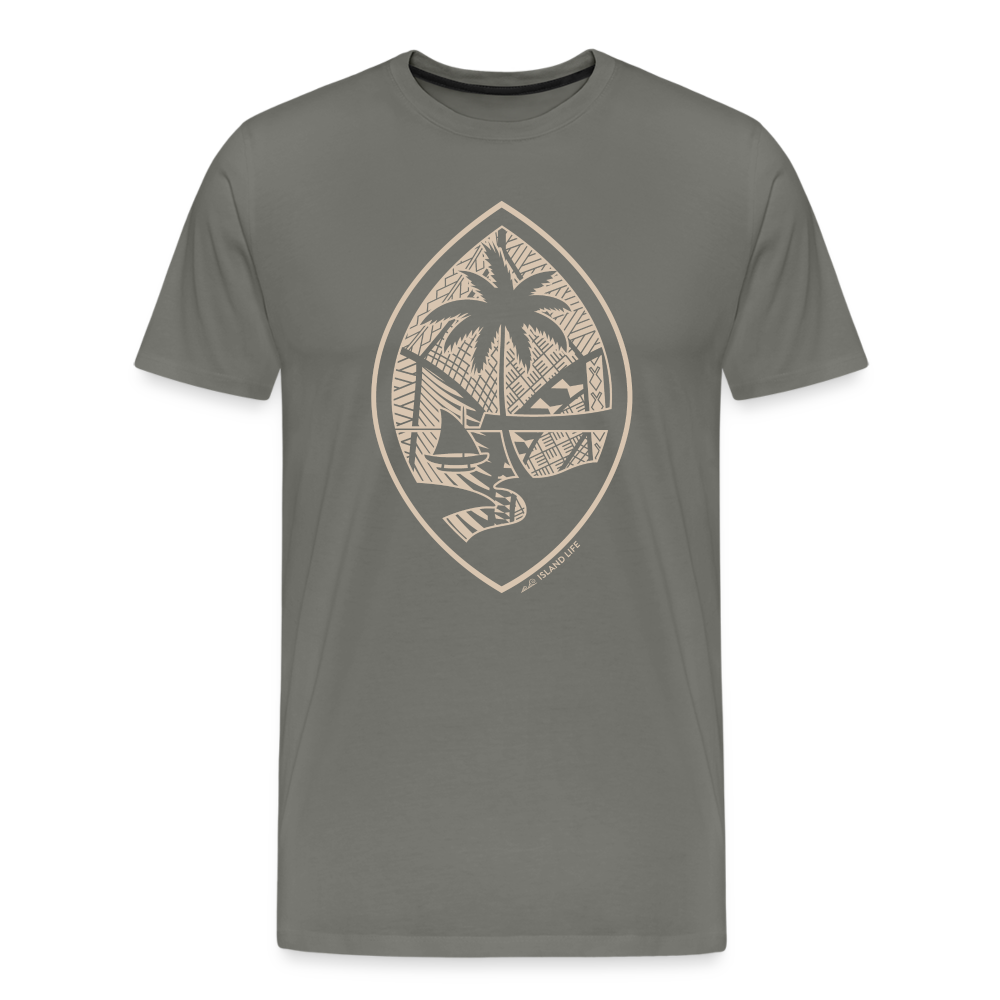 Tribal Tan Guam Seal Men's Premium T-Shirt - asphalt gray