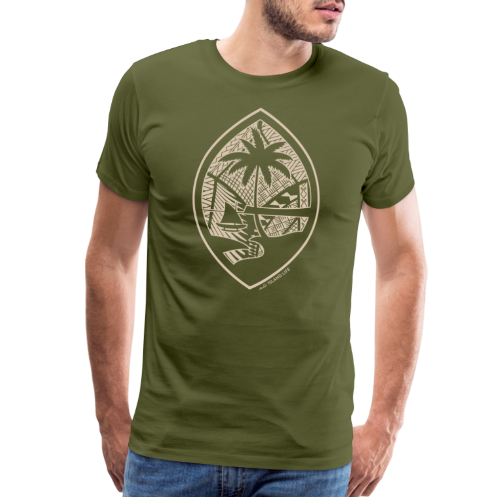 Tribal Tan Guam Seal Men's Premium T-Shirt - olive green