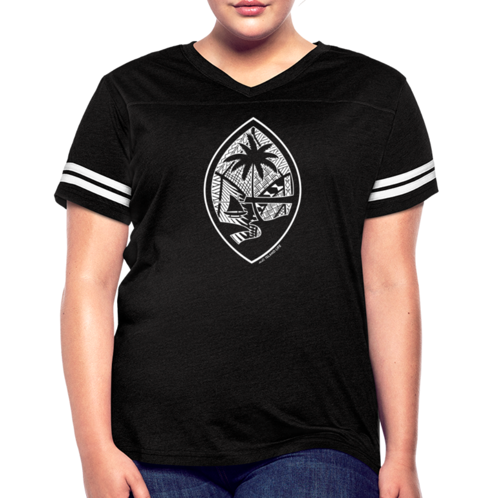 Tribal Guam Seal Women’s Vintage Sport T-Shirt - black/white