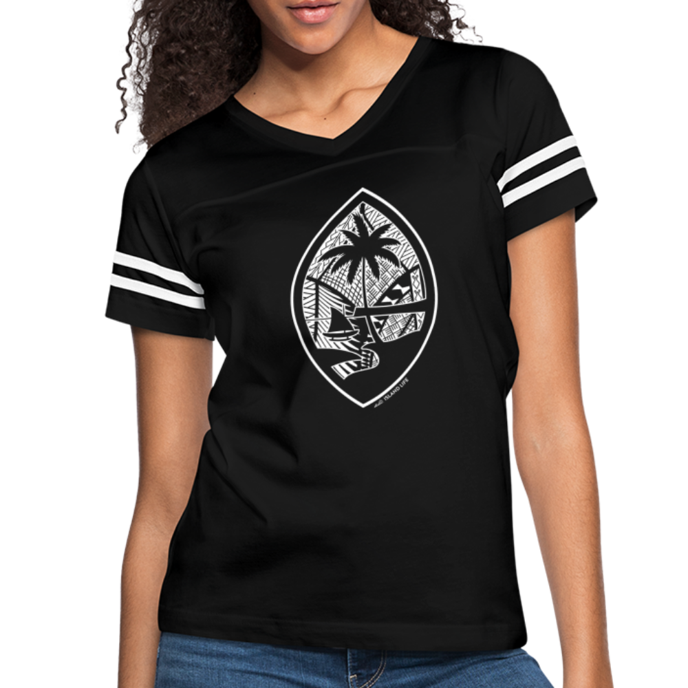 Tribal Guam Seal Women’s Vintage Sport T-Shirt - black/white
