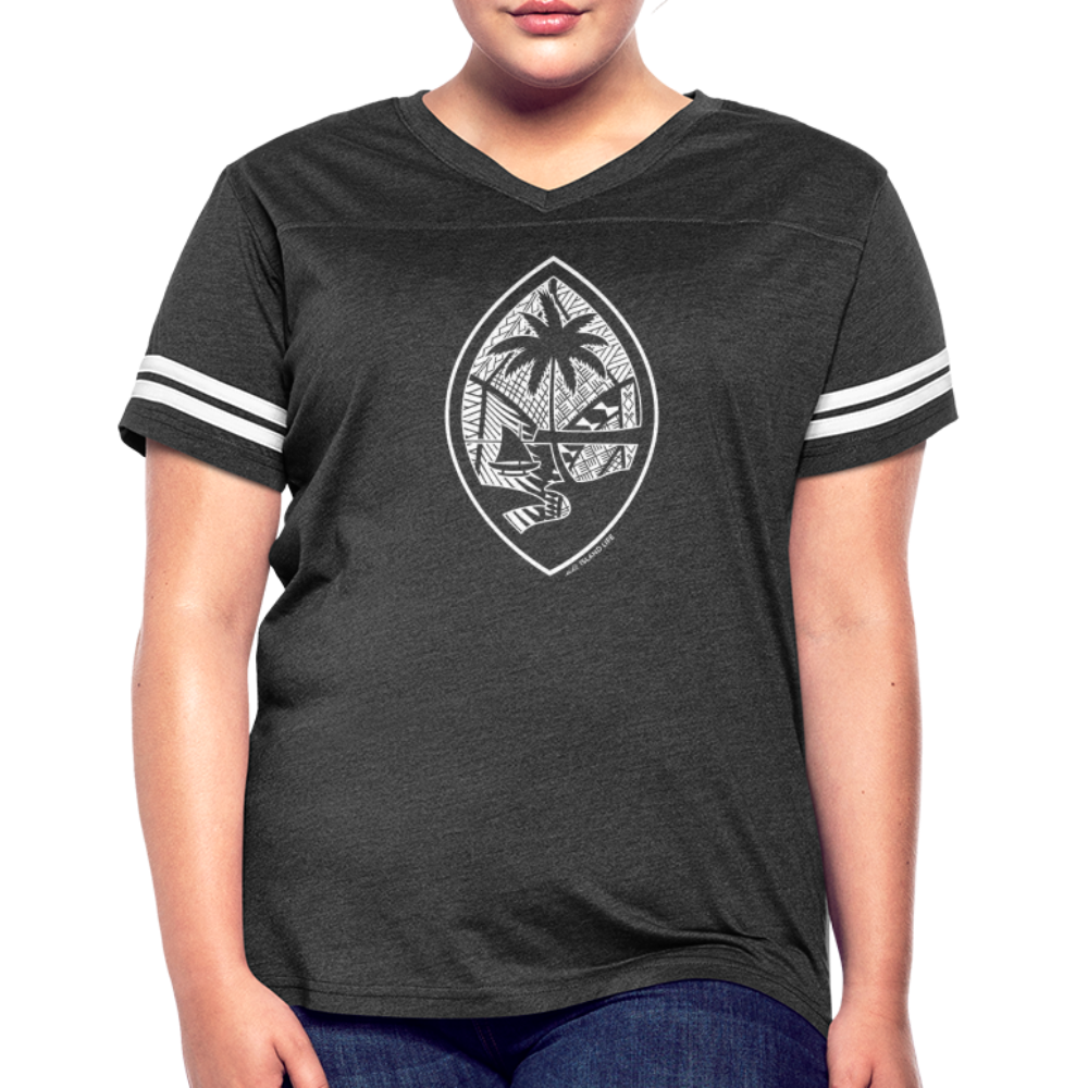 Tribal Guam Seal Women’s Vintage Sport T-Shirt - vintage smoke/white