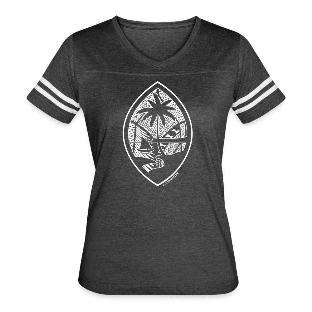 Tribal Guam Seal Women’s Vintage Sport T-Shirt - vintage smoke/white