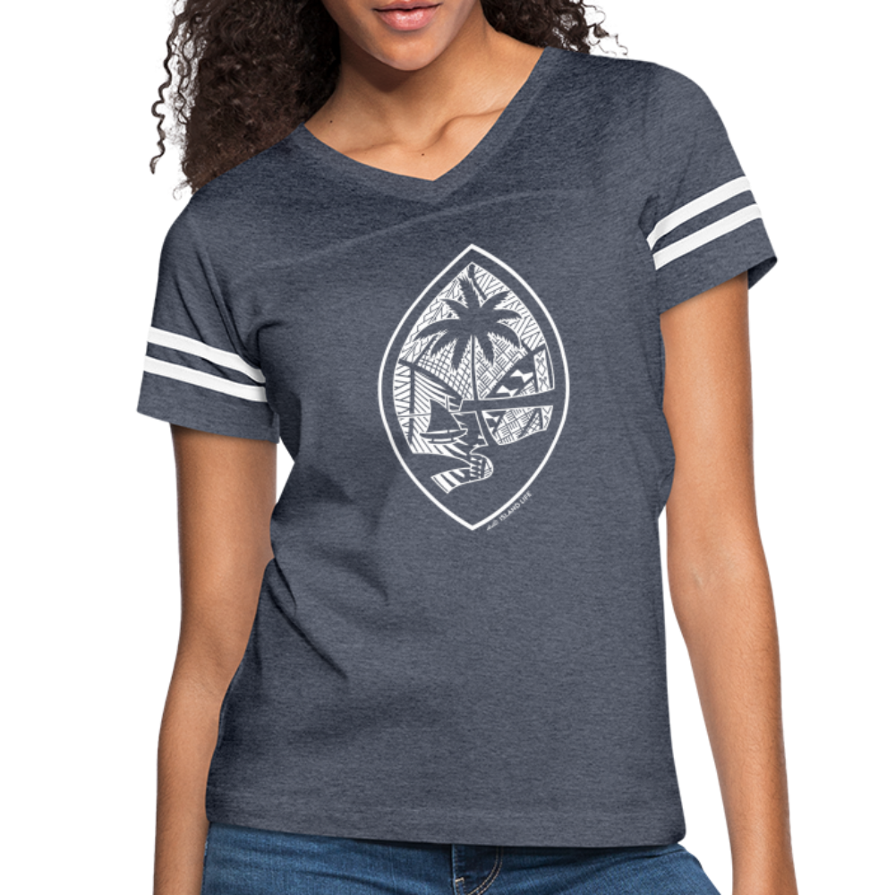 Tribal Guam Seal Women’s Vintage Sport T-Shirt - vintage navy/white