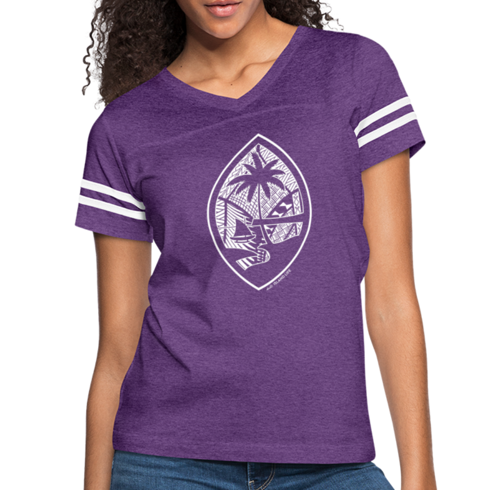 Tribal Guam Seal Women’s Vintage Sport T-Shirt - vintage purple/white