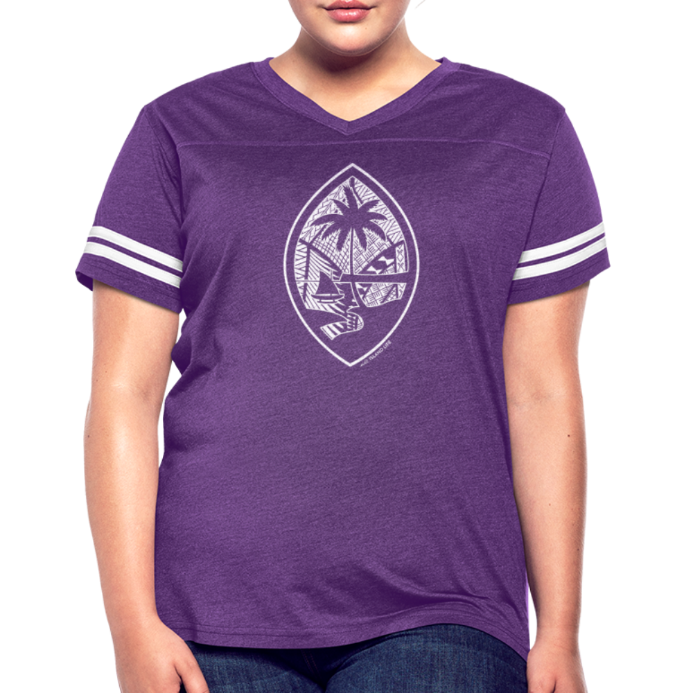 Tribal Guam Seal Women’s Vintage Sport T-Shirt - vintage purple/white