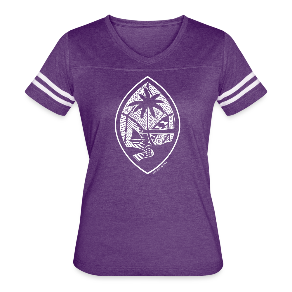 Tribal Guam Seal Women’s Vintage Sport T-Shirt - vintage purple/white