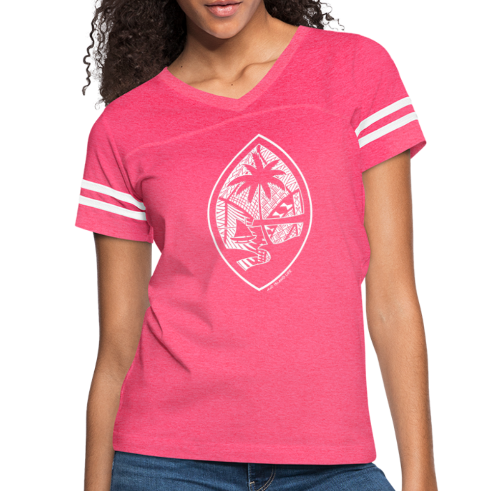 Tribal Guam Seal Women’s Vintage Sport T-Shirt - vintage pink/white