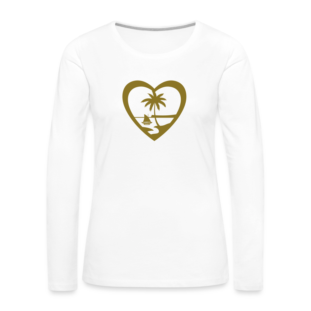 Heart Guam Women's Premium Long Sleeve T-Shirt - white