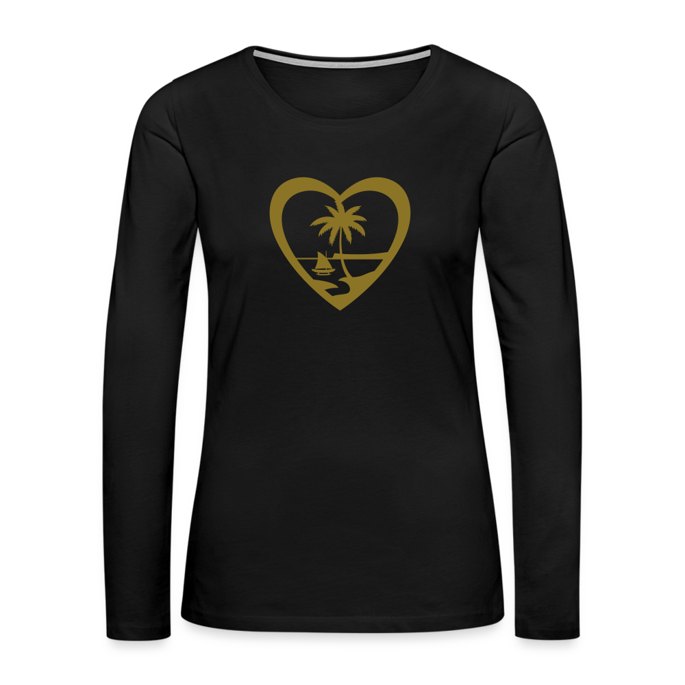 Heart Guam Women's Premium Long Sleeve T-Shirt - black