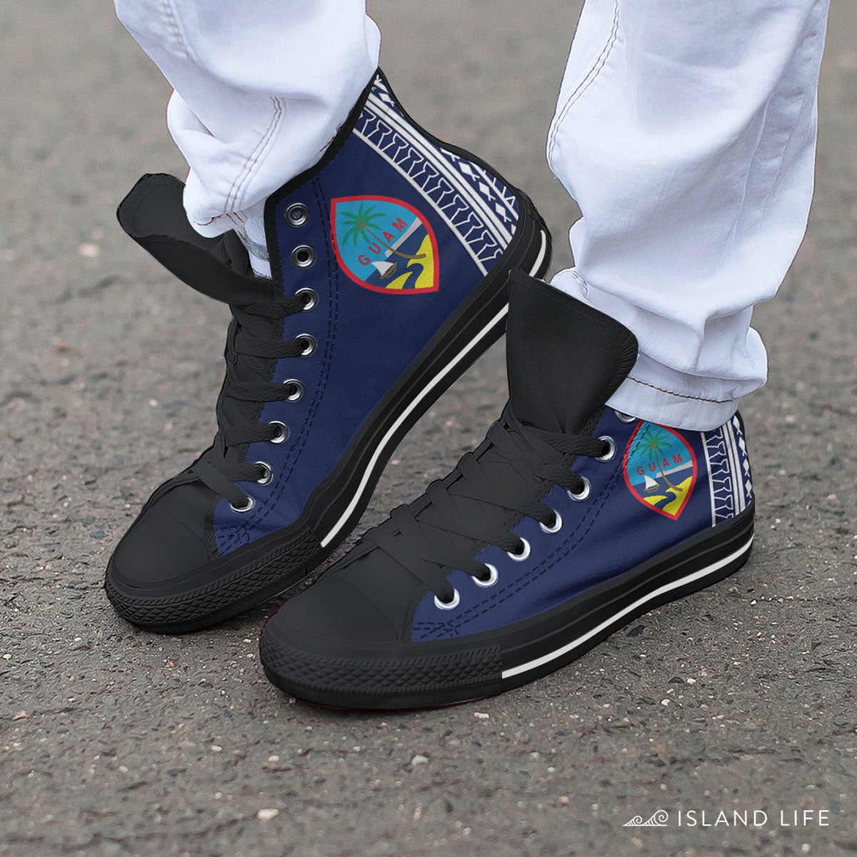 Tribal Guam Seal Blue High Top Shoe