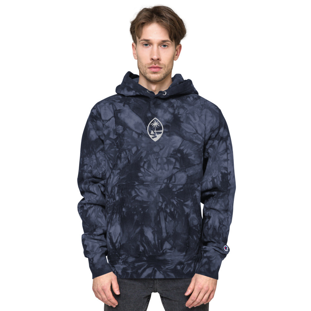 Guam Seal Embroidered Unisex Champion Tie Dye Hoodie