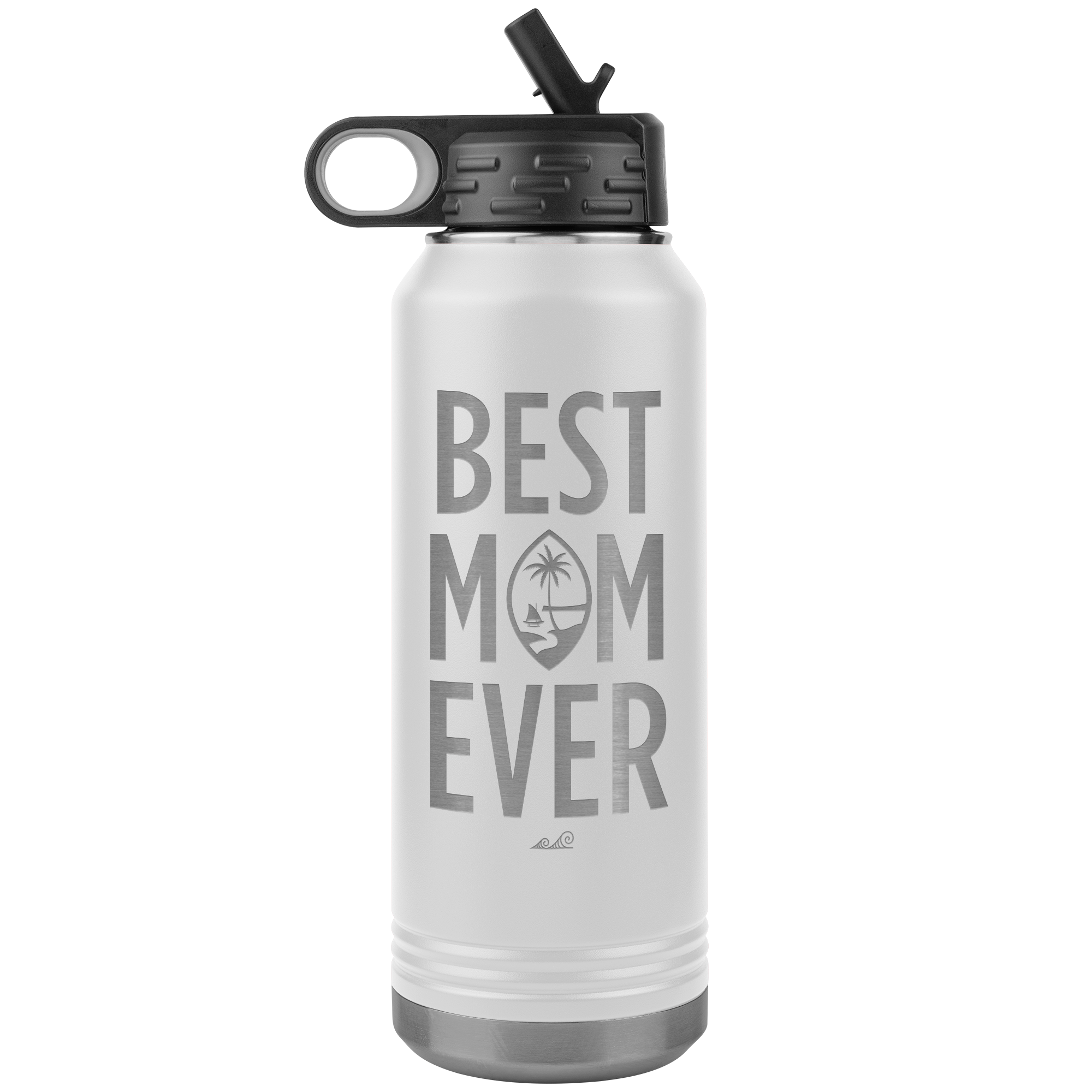 Best Mom Ever Guam Seal 32oz Water Bottle Tumbler