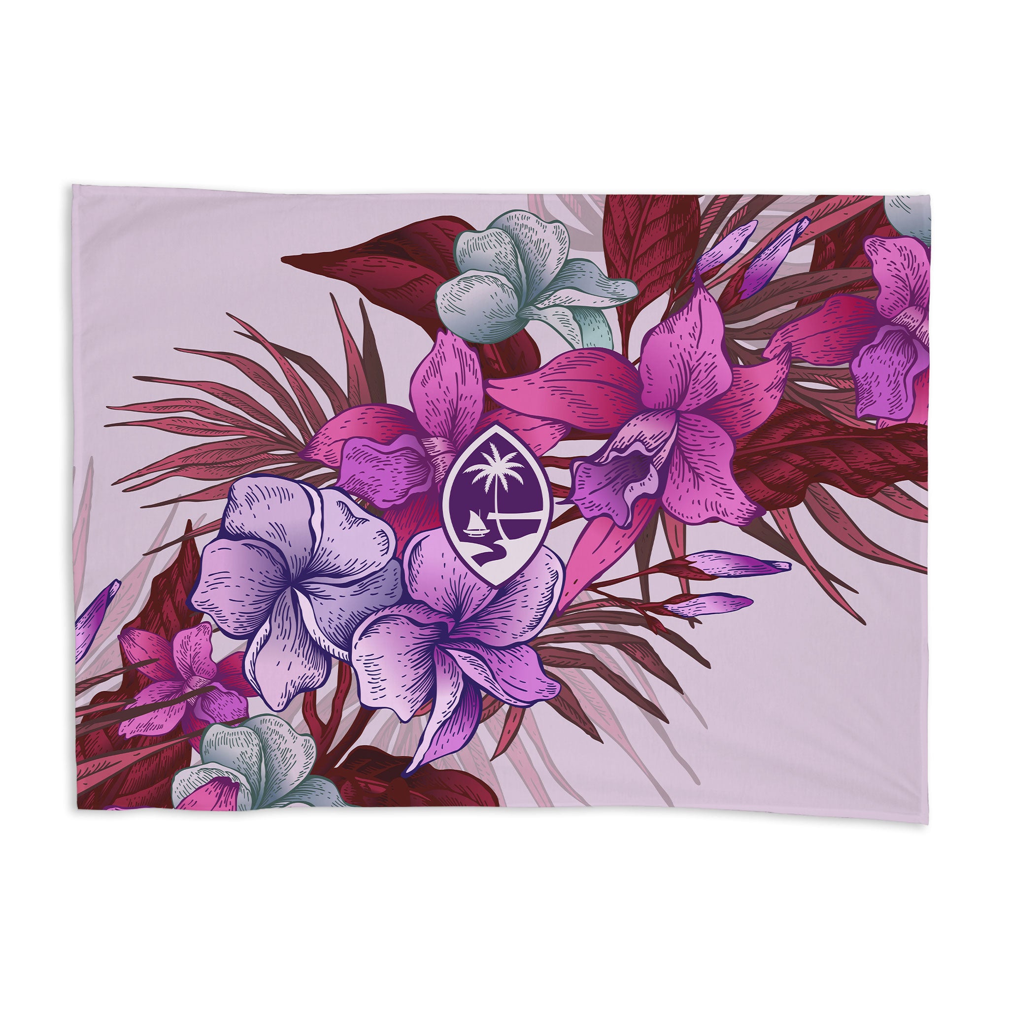 Guam Vintage Hibiscus Baby Swaddle Blanket